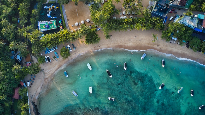 Unawatuna Beach Aerial View